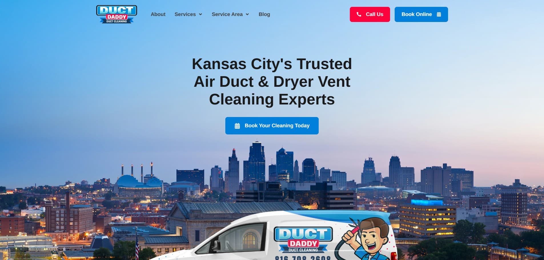 Duct Daddy website on desktop and mobile