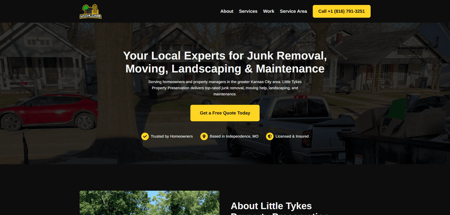 Little Tykes Property Preservation website on desktop and mobile